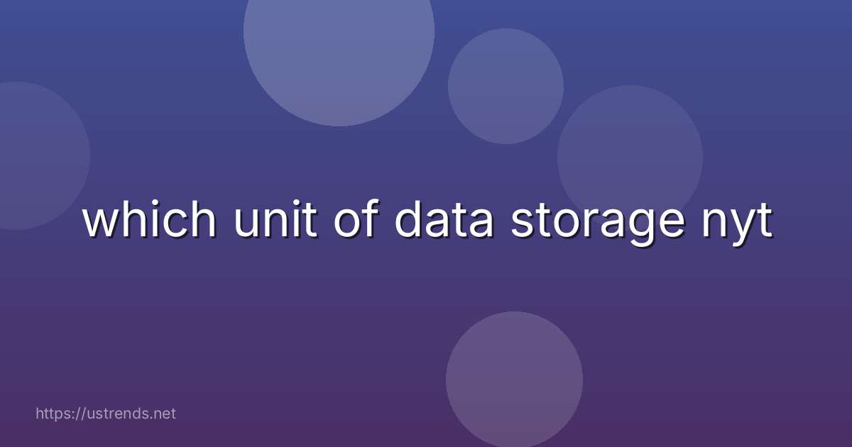 which unit of data storage nyt