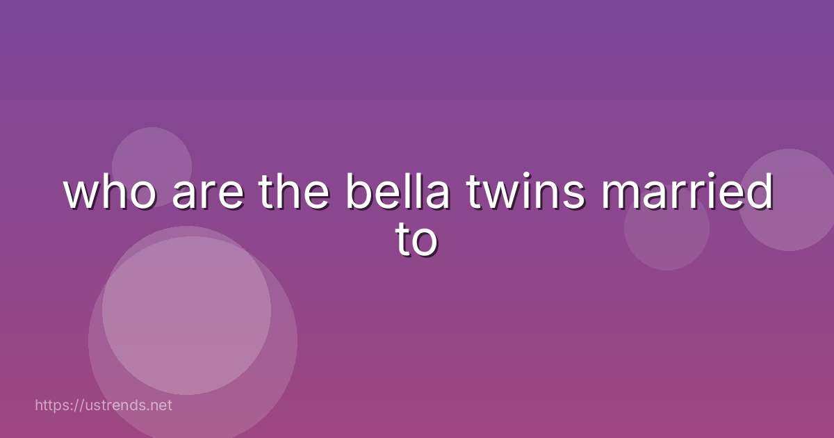 who are the bella twins married to