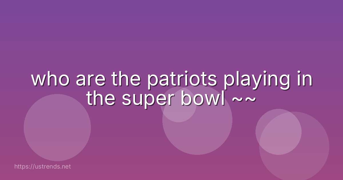 who are the patriots playing in the super bowl ~~