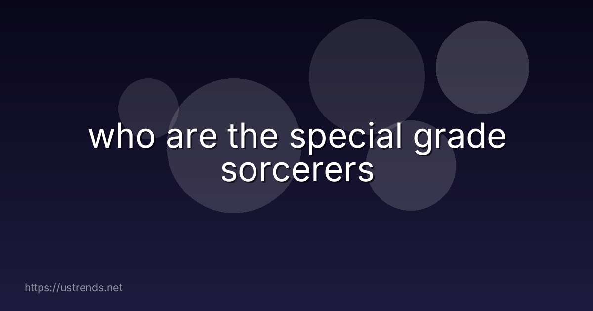 who are the special grade sorcerers