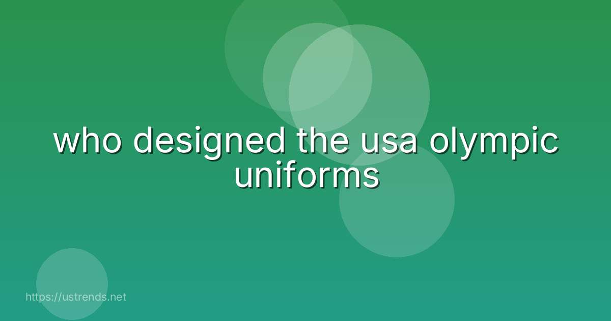 who designed the usa olympic uniforms