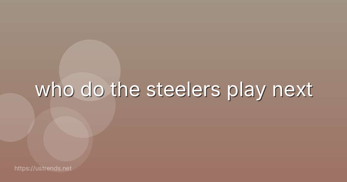 who do the steelers play next