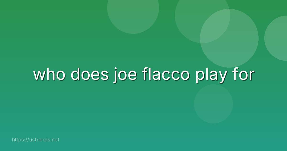 who does joe flacco play for