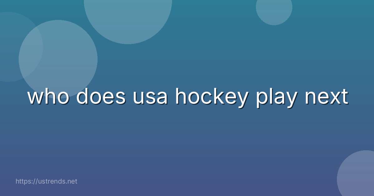 who does usa hockey play next