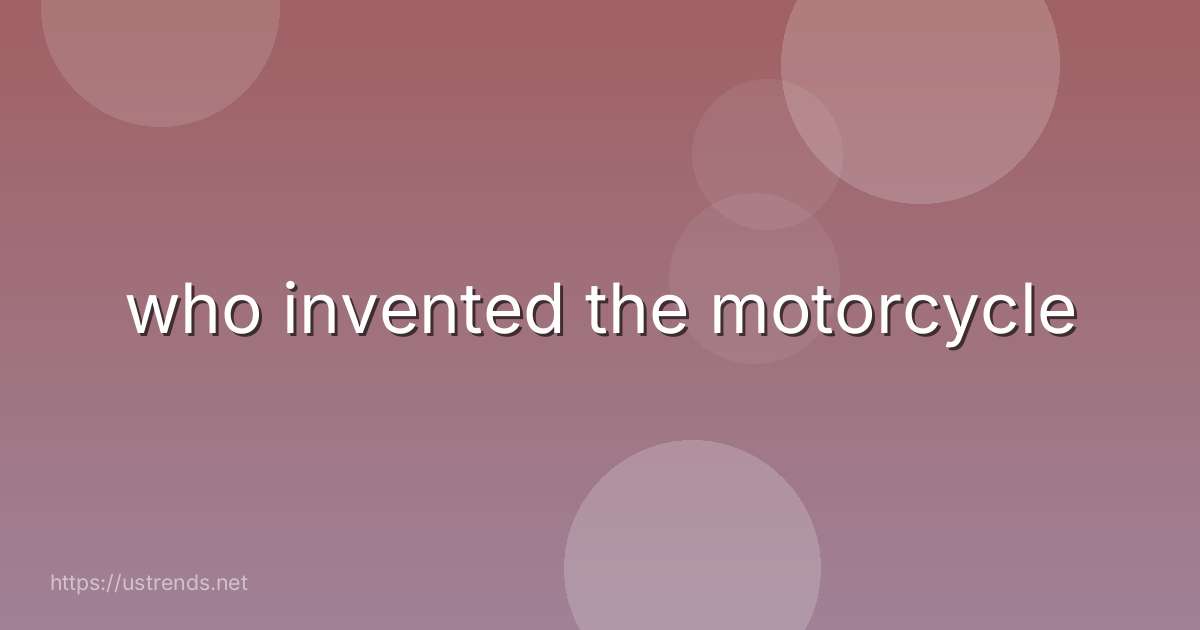who invented the motorcycle