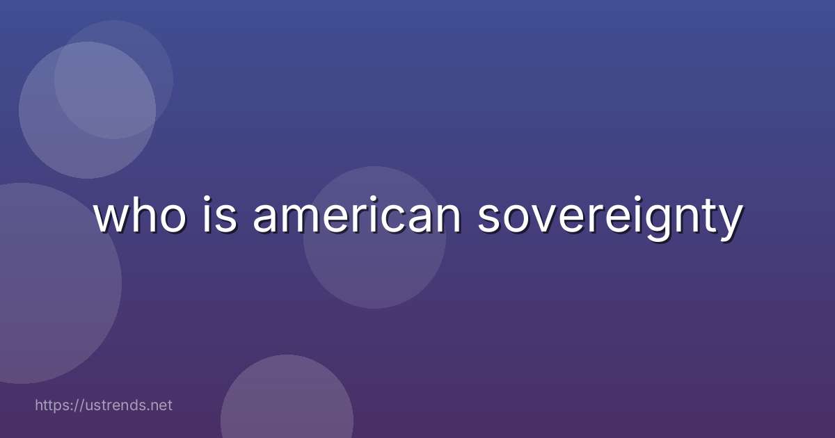 who is american sovereignty