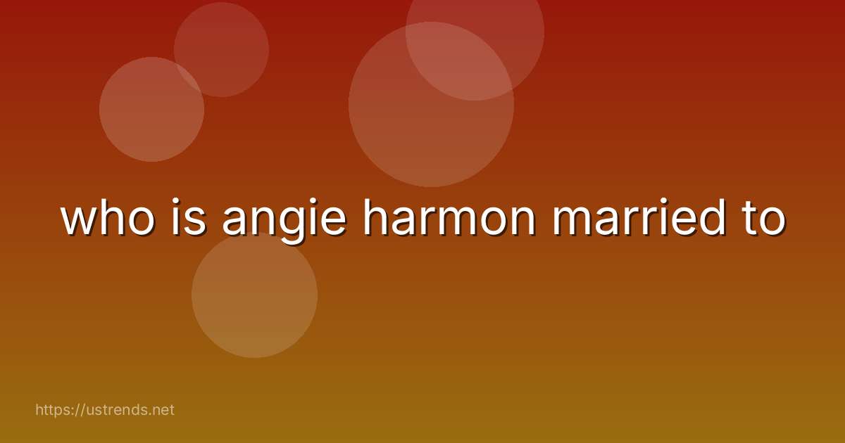 who is angie harmon married to