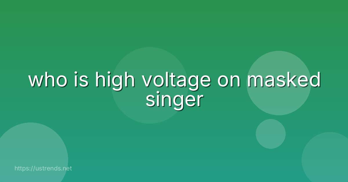 who is high voltage on masked singer