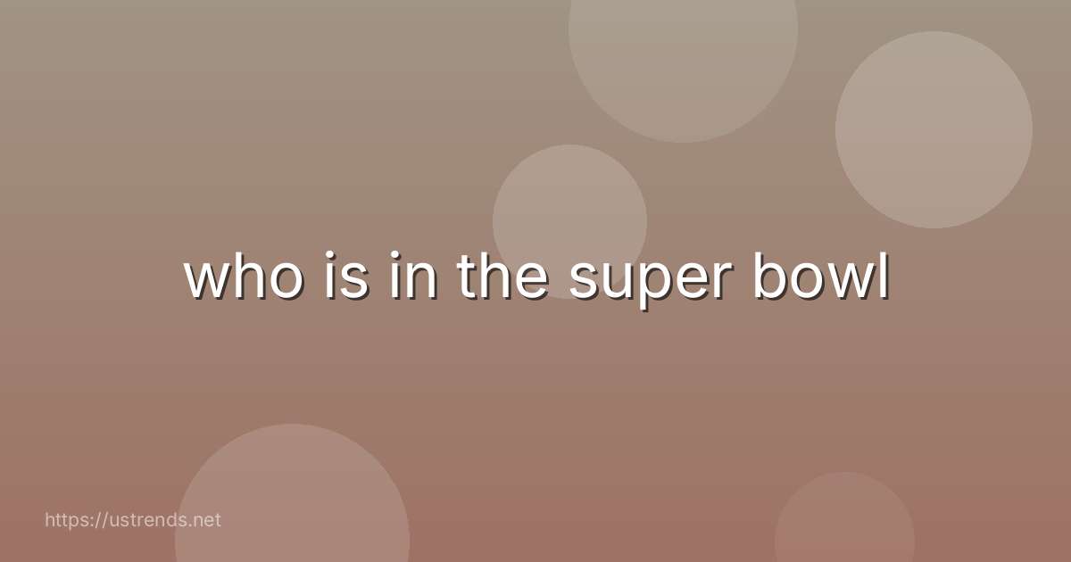 who is in the super bowl