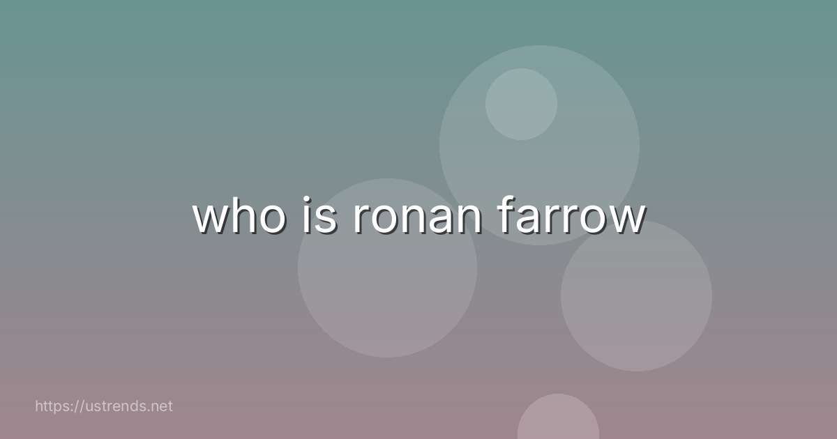 who is ronan farrow