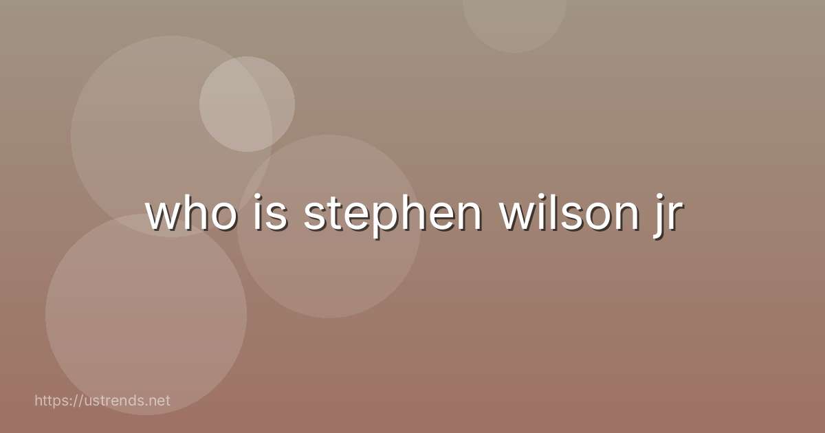 who is stephen wilson jr