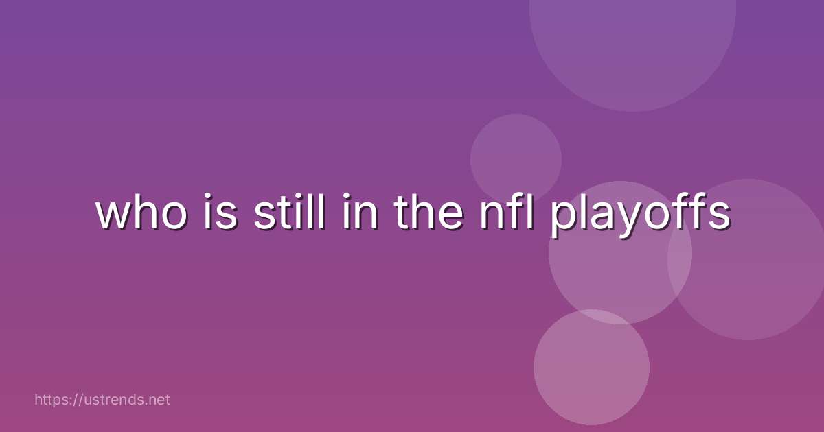 who is still in the nfl playoffs