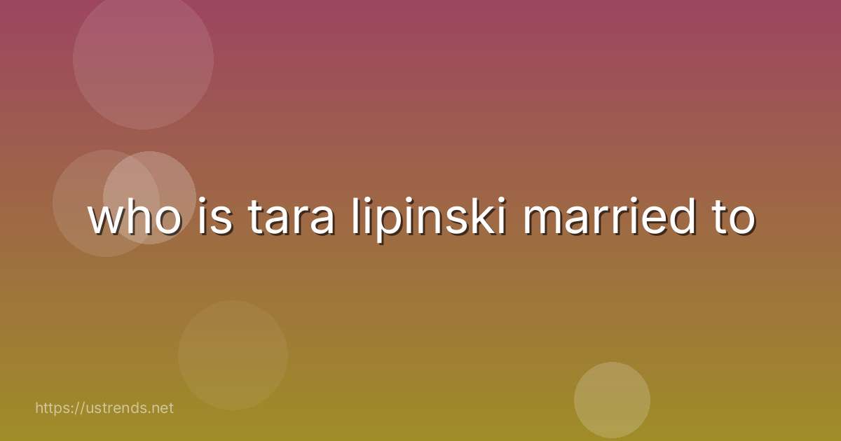 who is tara lipinski married to
