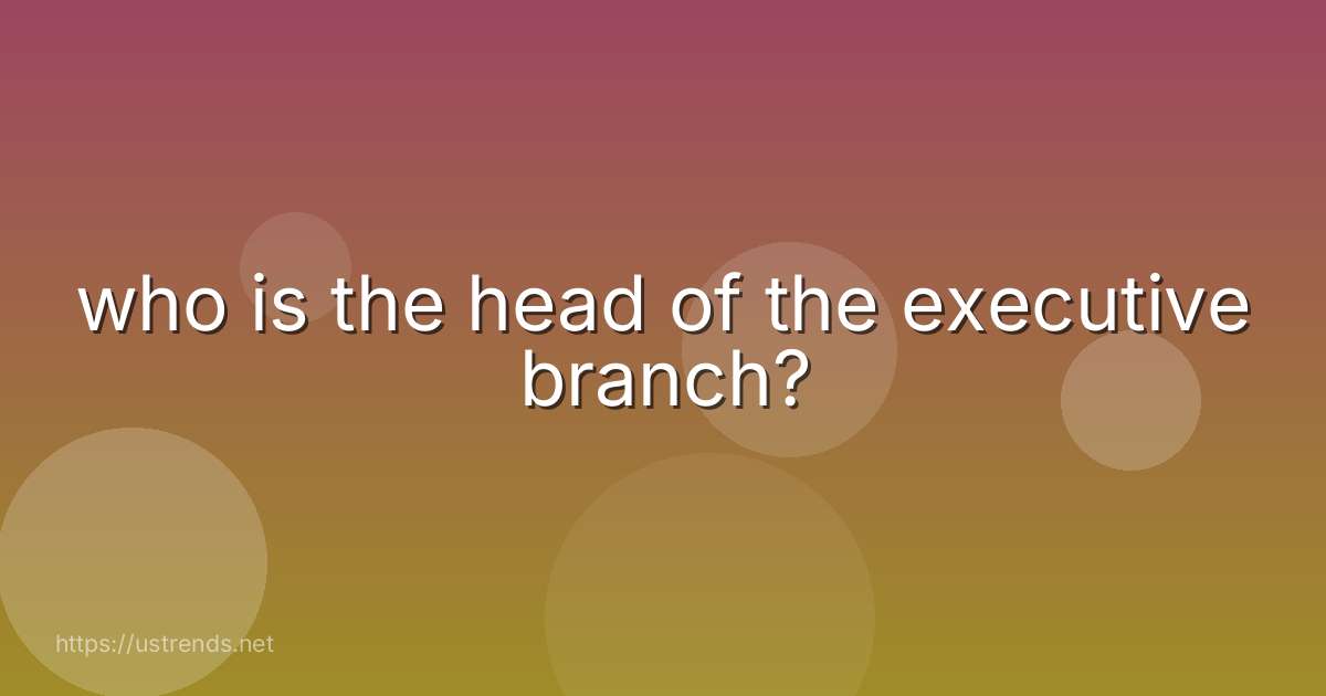 who is the head of the executive branch?