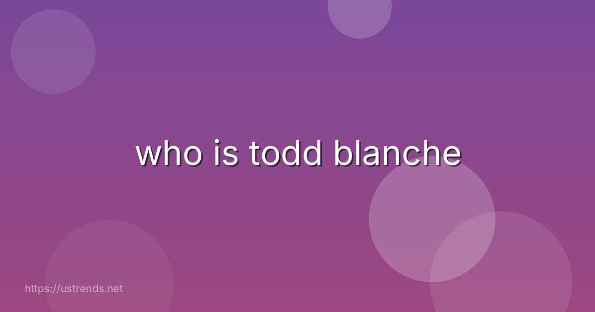 who is todd blanche