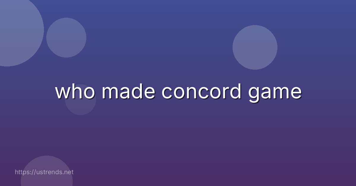 who made concord game