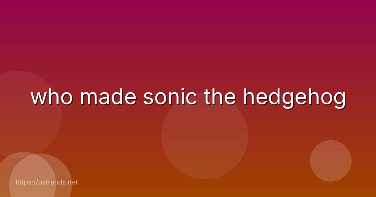 who made sonic the hedgehog