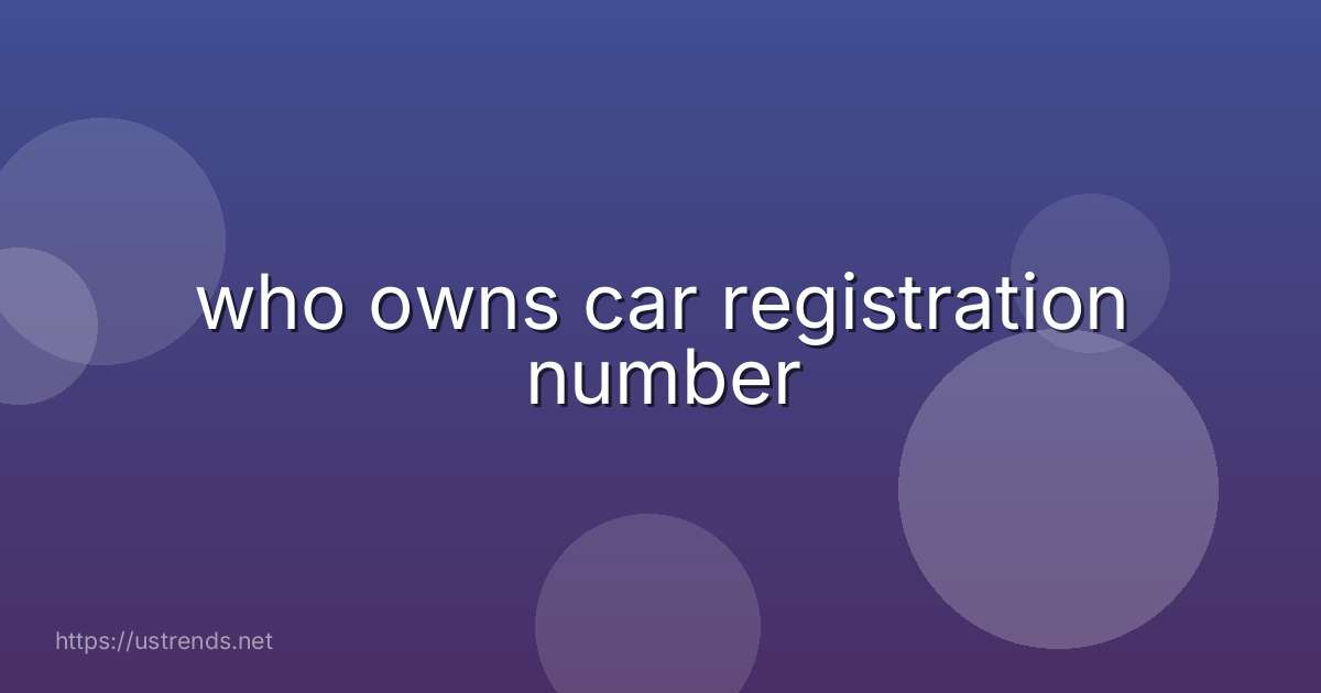 who owns car registration number