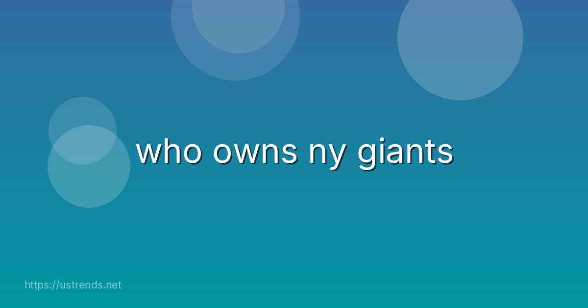 who owns ny giants