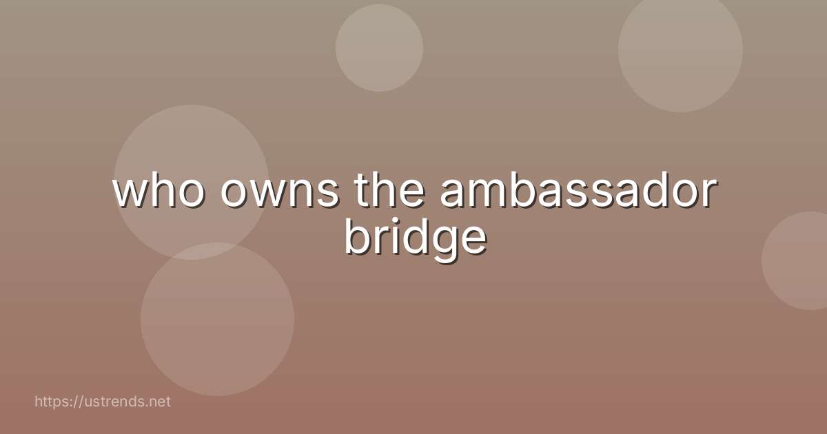 who owns the ambassador bridge