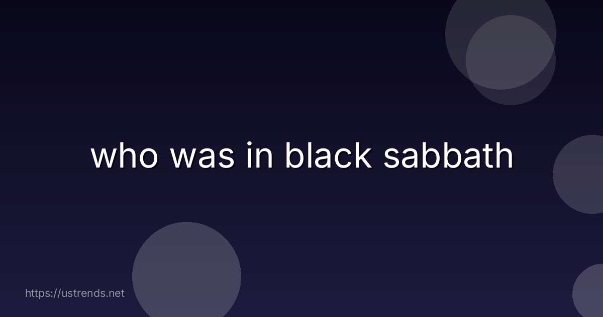 who was in black sabbath