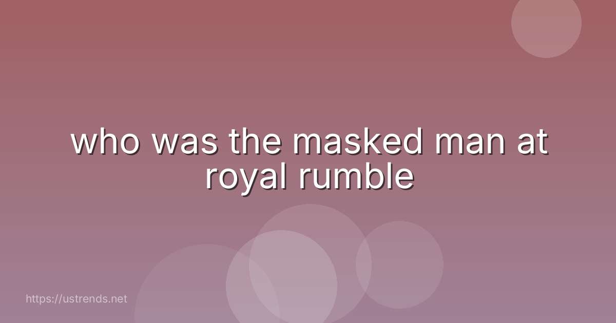 who was the masked man at royal rumble