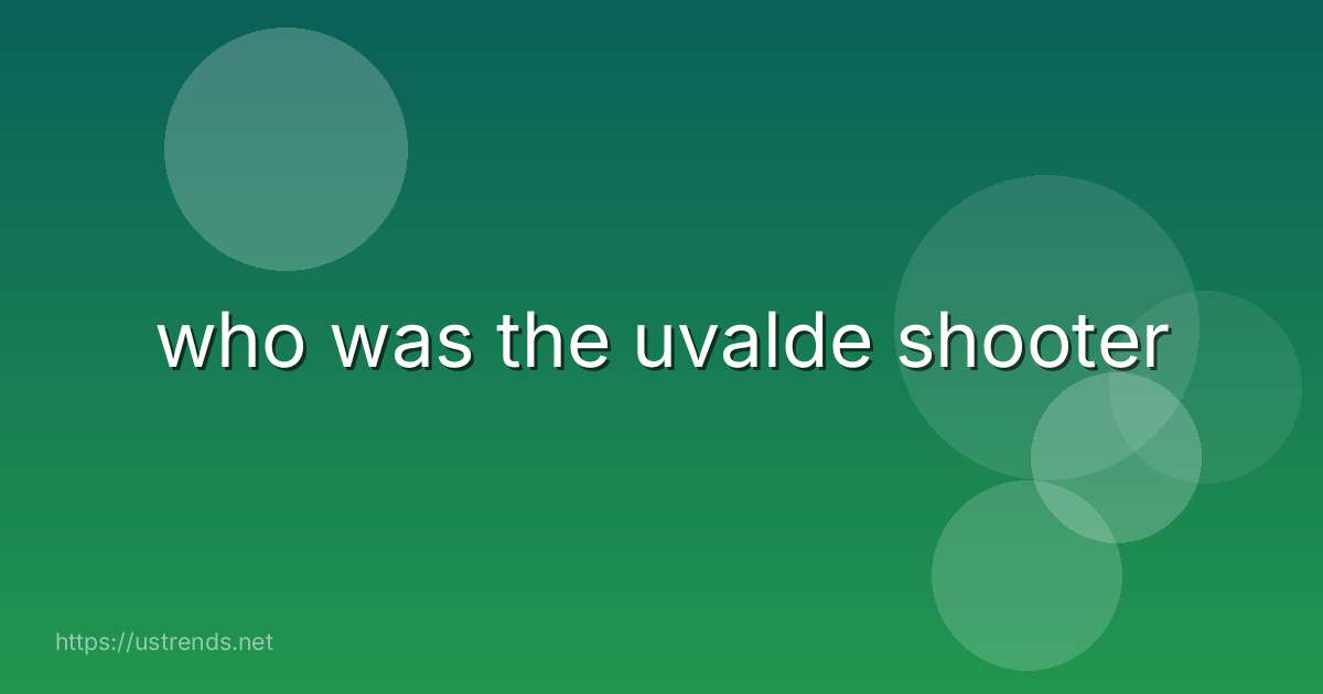 who was the uvalde shooter