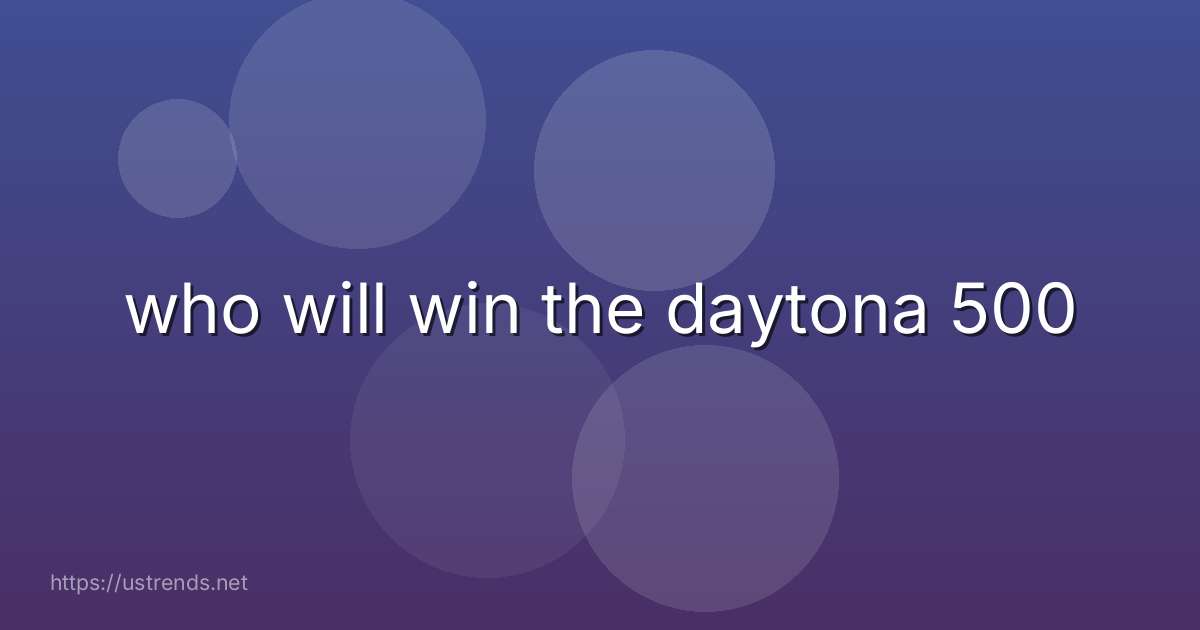 who will win the daytona 500