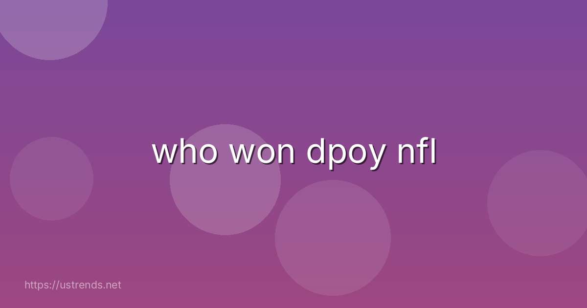 who won dpoy nfl