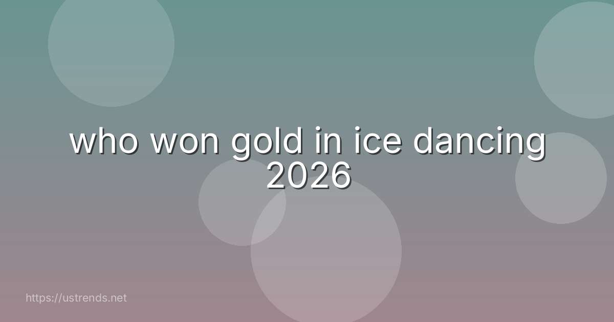 who won gold in ice dancing 2026
