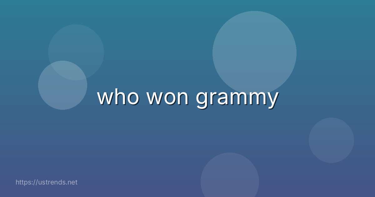 who won grammy