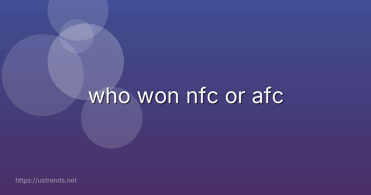 who won nfc or afc
