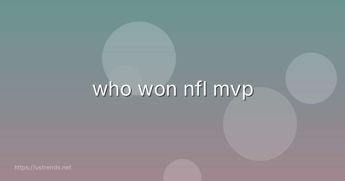 who won nfl mvp