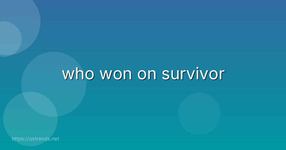 who won on survivor