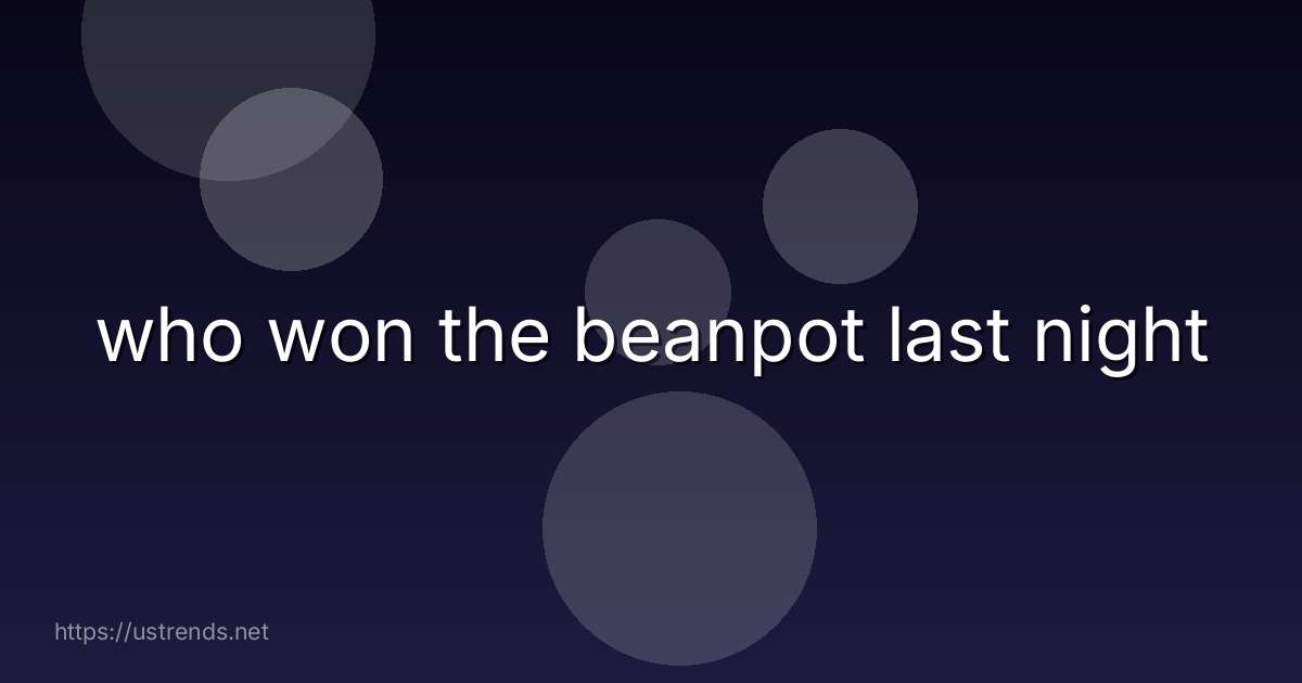 who won the beanpot last night