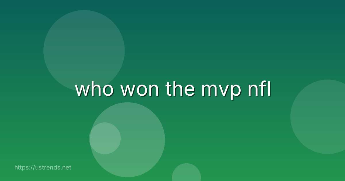 who won the mvp nfl