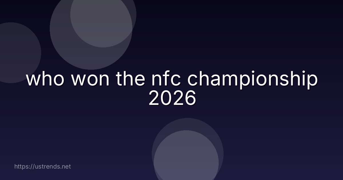who won the nfc championship 2026