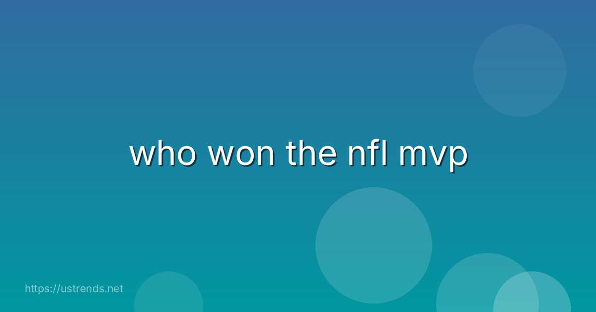 who won the nfl mvp