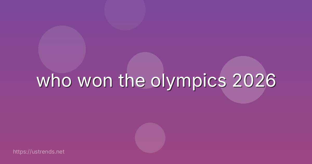who won the olympics 2026