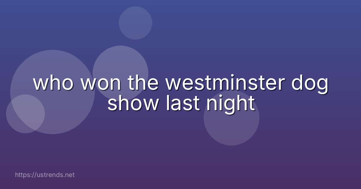 who won the westminster dog show last night