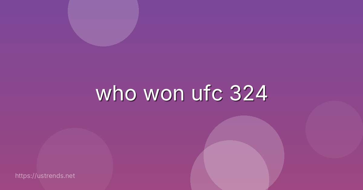 who won ufc 324
