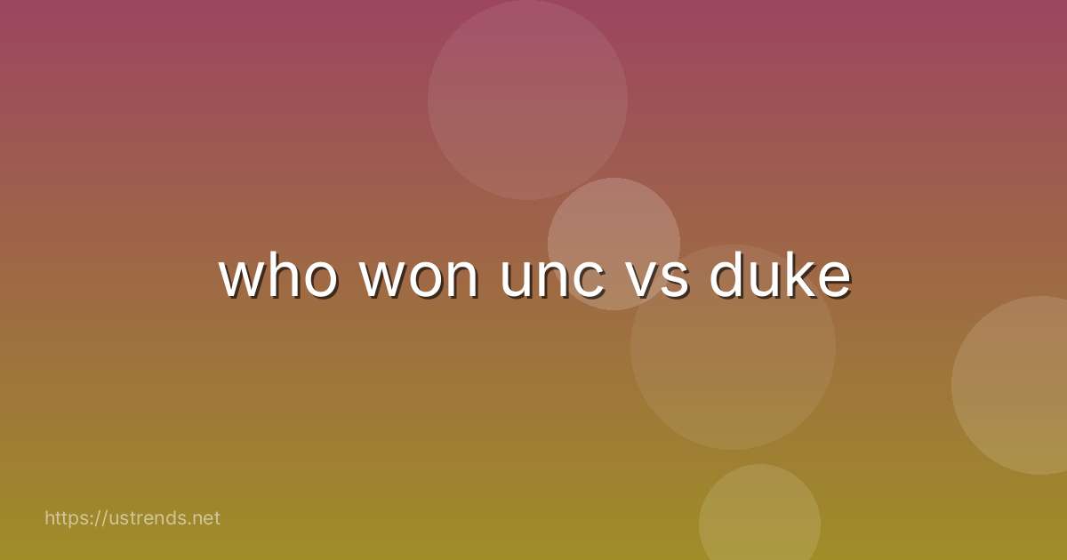 who won unc vs duke