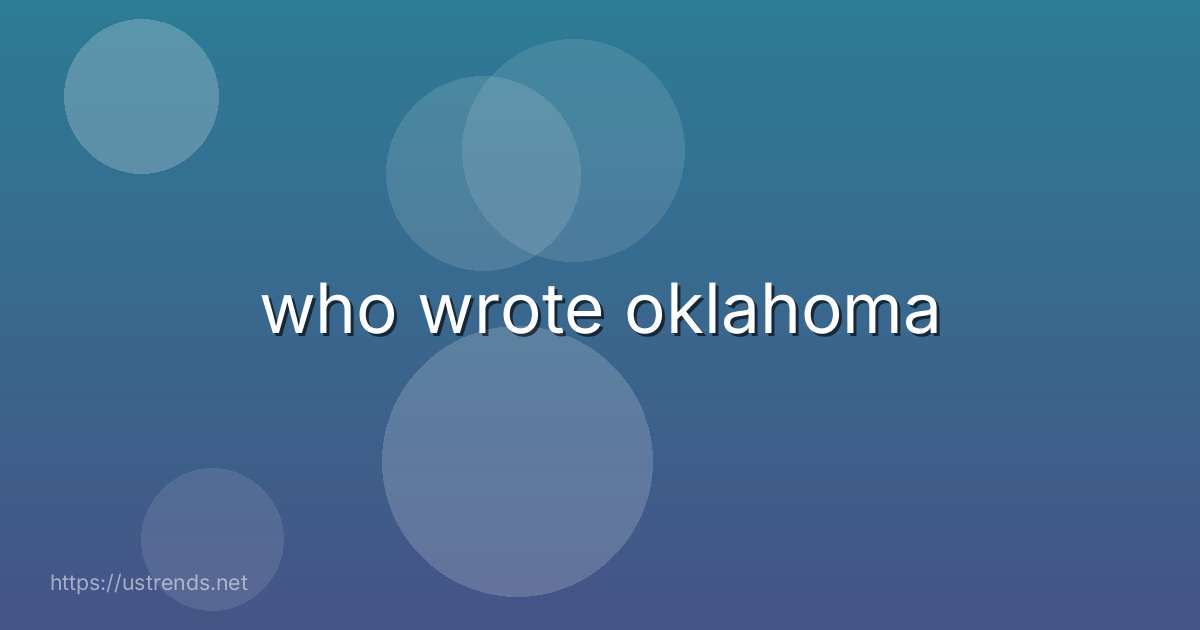 who wrote oklahoma