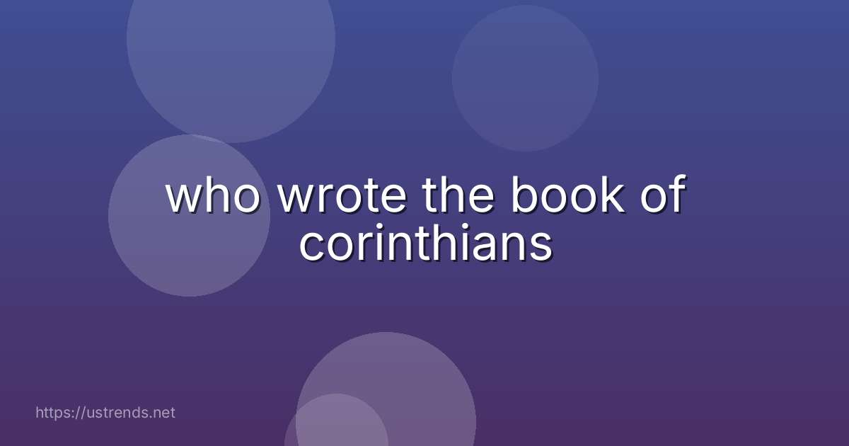 who wrote the book of corinthians