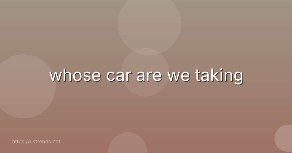 whose car are we taking