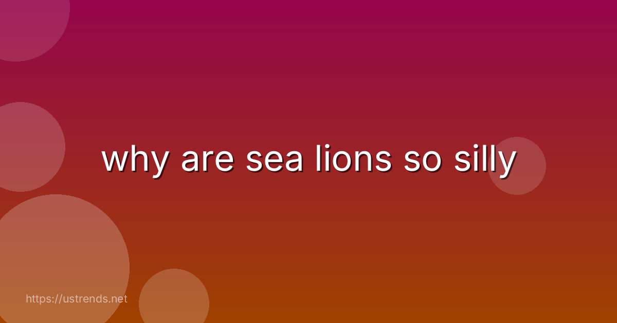 why are sea lions so silly