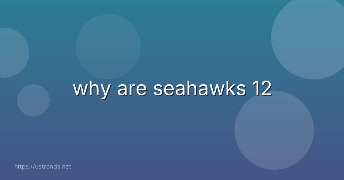 why are seahawks 12