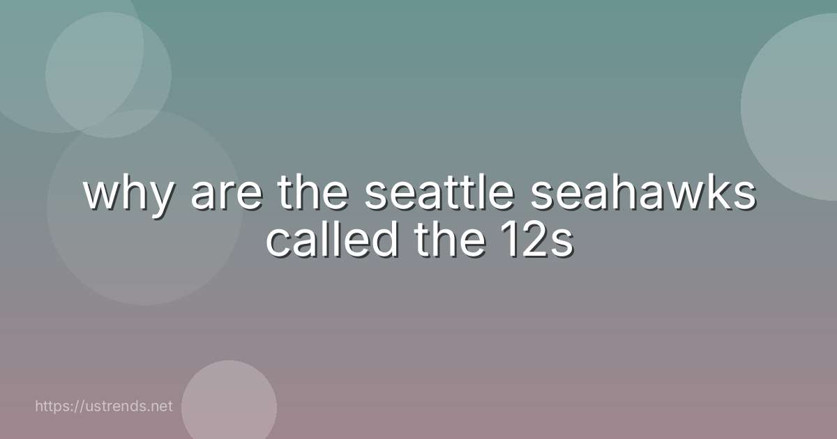 why are the seattle seahawks called the 12s
