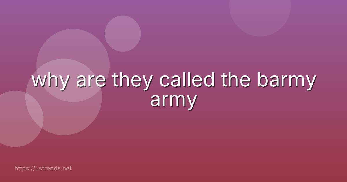 why are they called the barmy army