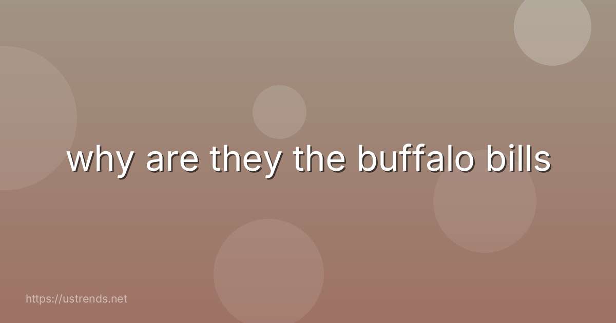 why are they the buffalo bills